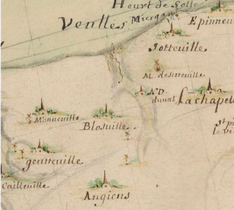 Plan géométrique de la coste depuis Cayeu jusqua Isigny » par Nicolas Magin (édition, 1699),