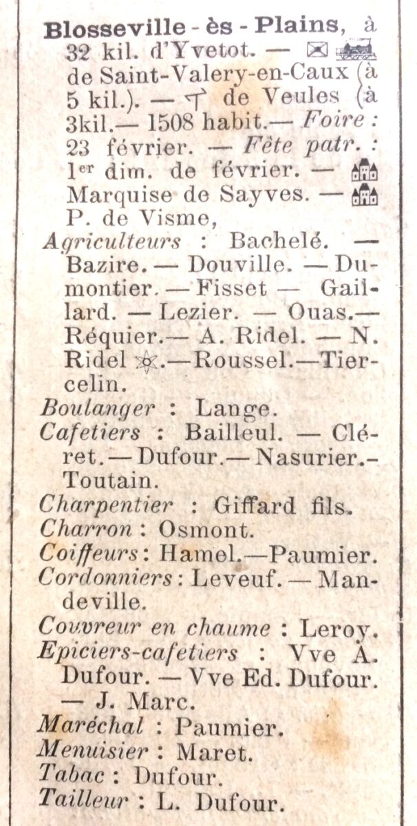 Commerces et artisans en 1906