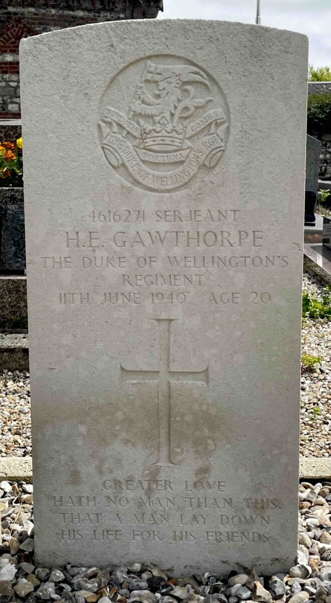 Photo montrant la sépulture de Herbert Edward Gawthorpe