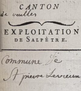 Lire la suite à propos de l’article St-Pierre-Le-Vieux, les quittances du salpêtre : 1794-1795